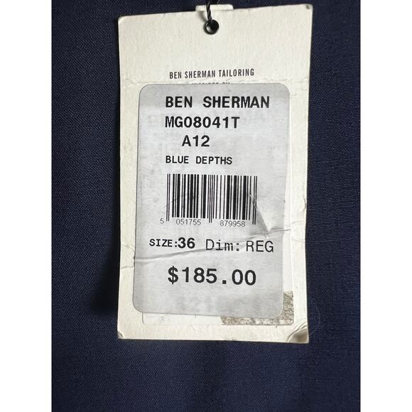 NWT Men's Ben Sherman Tailoring Camden Blue Skinny Wool Suit 38 / 36 $535 Retail - Picture 12 of 15